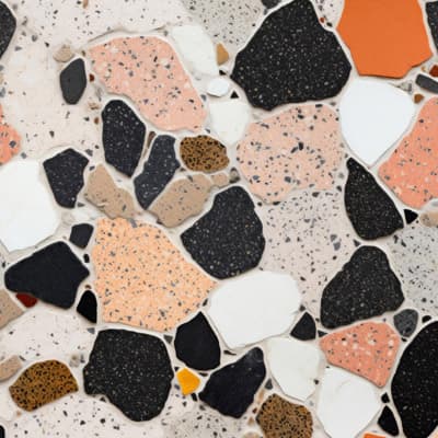 Residential terrazzo floor completed